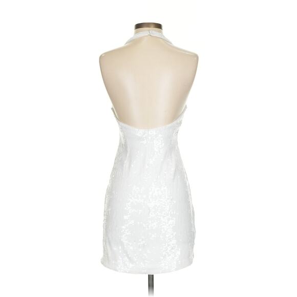 Show Me Your Mumu Samba Mini Dress in White Liquid Sequins M - Picture 8 of 9